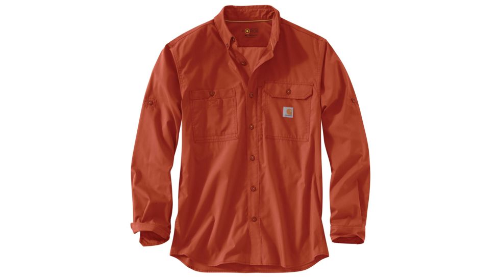Carhartt Force Ridgefield Solid Long Sleeve Shirt for Mens, Spice, 3XL/Regular 102418-803-REG-3XL