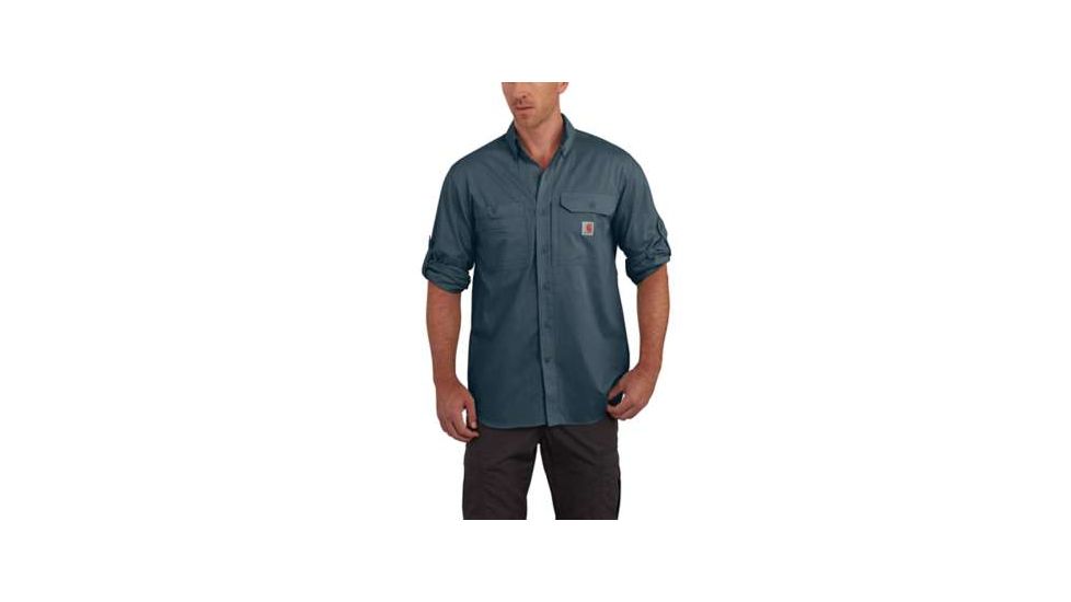 Carhartt Force Ridgefield Solid Long Sleeve Shirt - Mens, Dark Slate, 3XL-REG, 102418-433-REG-3XL