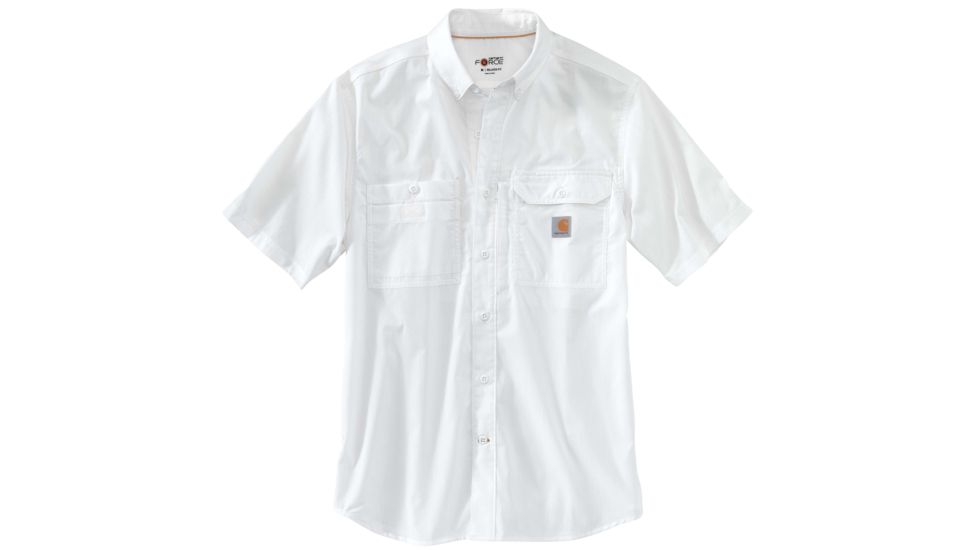 Carhartt Force Ridgefield Solid Short Sleeve Shirt - Mens, White, Large-Regular 102417-100-REG-XL