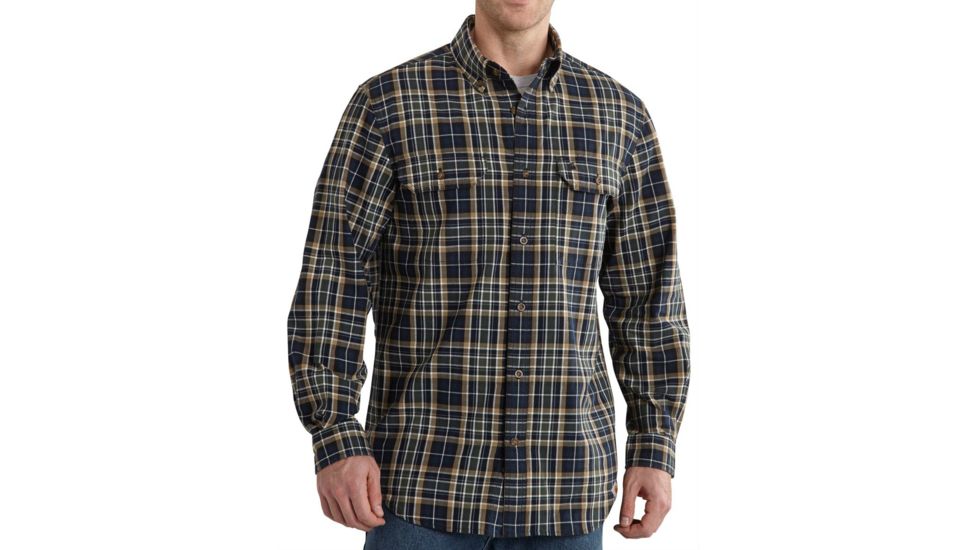 Carhartt Fort Plaid Long-Sleeve Chambray Shirt - Men's-Navy-Medium