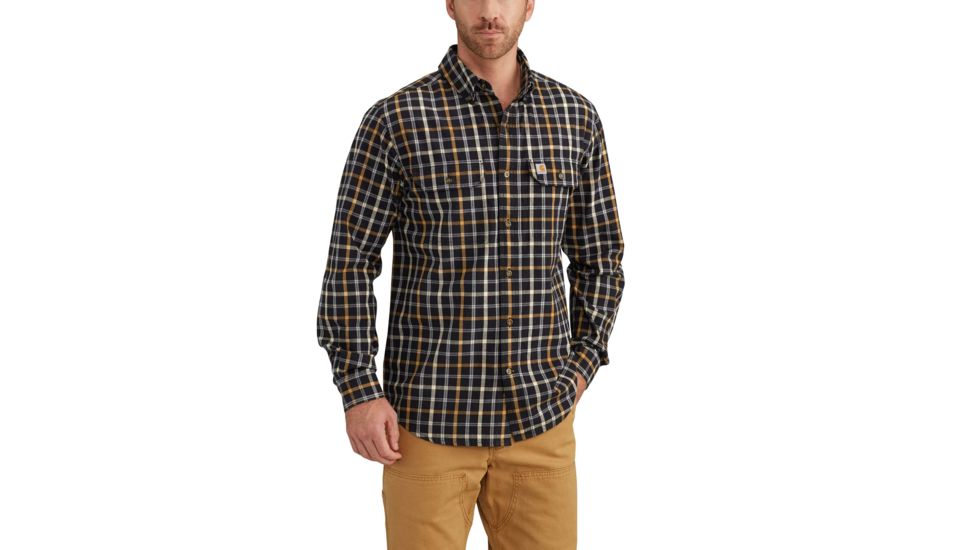 Carhartt Fort Plaid Long Sleeve Shirt for Mens, Black, Large/Regular 102816-001-REG-L