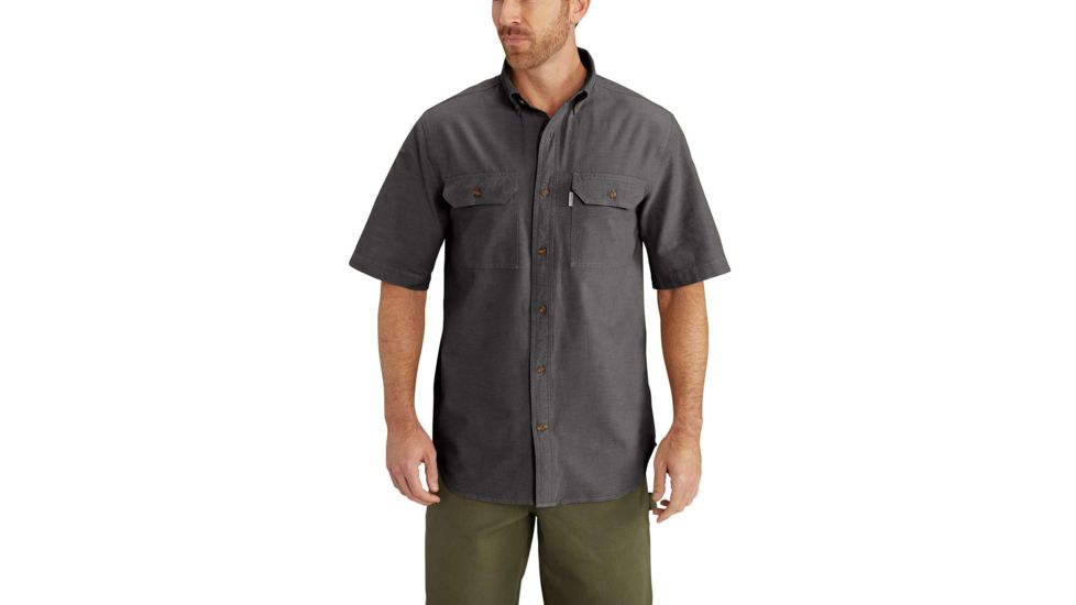 Carhartt Fort Short Sleeve Shirt LW Chambray Bfnt - Mens, Black Chambray, XXL-REG S200-BKC-REG-XXL