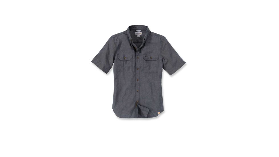 Carhartt Fort Short Sleeve Shirt LW Chambray Bfnt - Mens, Black Chambray, XXL-REG S200-BKC-REG-XXL