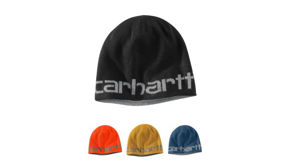Carhartt Greenfield Reversible Hat for Mens, Black, Brite Orange, Carhartt Gold, Dark Blue