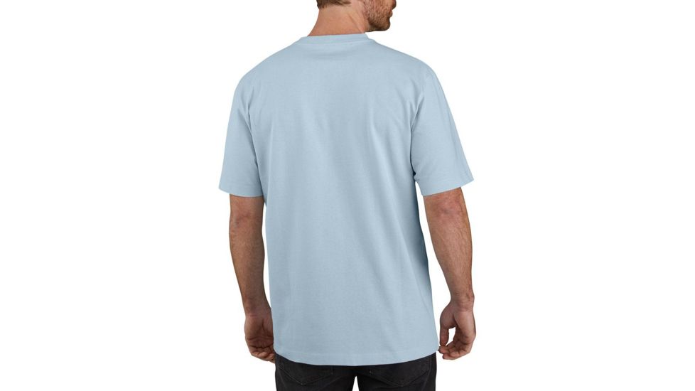 Carhartt Heavyweight Short-Sleeve Logo Graphic T-Shirt - Mens, Soft Blue, Extra Large, 104387-I20-REG-XL