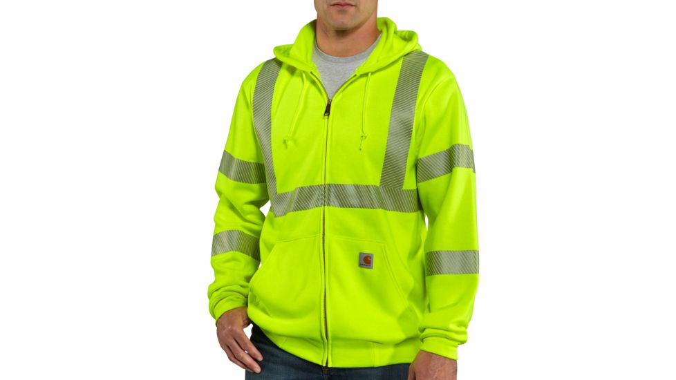 Carhartt High-Visibilty Zip-Front Class 3 Sweatshirt, Brite Lime, Large/Regular 100503-323-REG-L