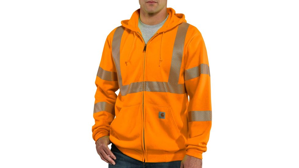 Carhartt High-Visibilty Zip-Front Class 3 Sweatshirt, Brite Orange, 2XL/Regular 100503-824-REG-2XL
