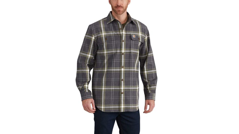Carhartt Hubbard Plaid Shirt for Mens, Black Heather, 3XL/Tall 102815-013-TLL-3XL