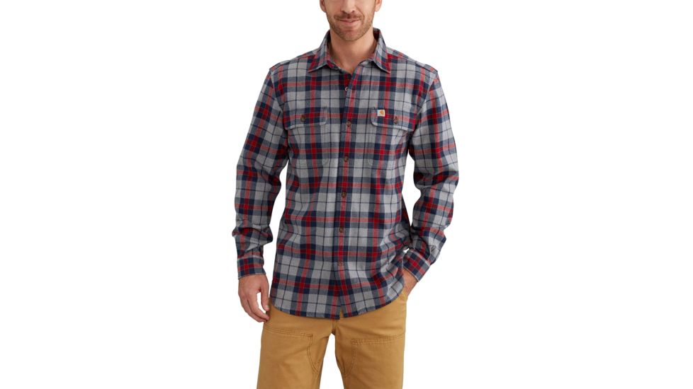 Carhartt Hubbard Plaid Shirt for Mens, Navy, Small/Regular 102815-412-REG-S