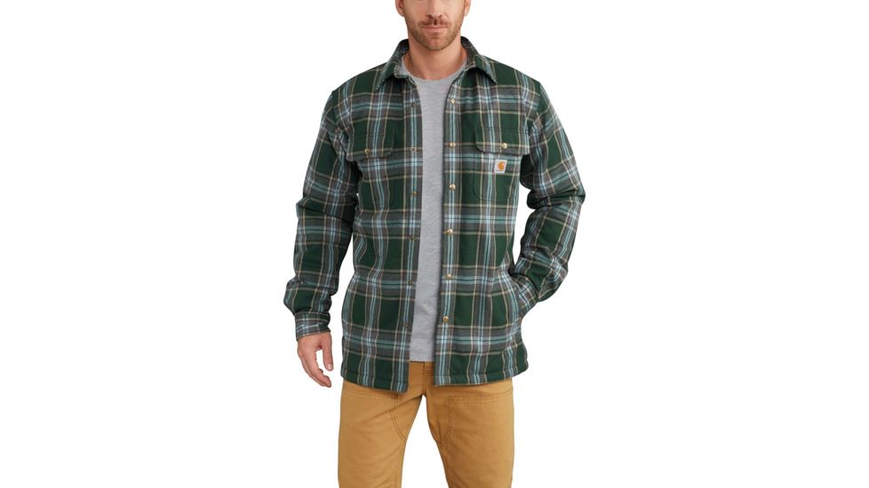 Carhartt Hubbard Sherpa Lined Shirt Jacket for Mens, Canopy Green, 2XL/Regular 102333-365-REG-2XL