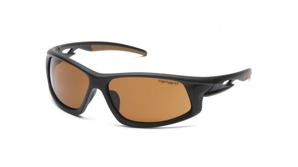 Carhartt Ironside Safety Glasses Safety Glasses w/ Bronze Anti-Fog Lens, Black/Tan, CHB618DT