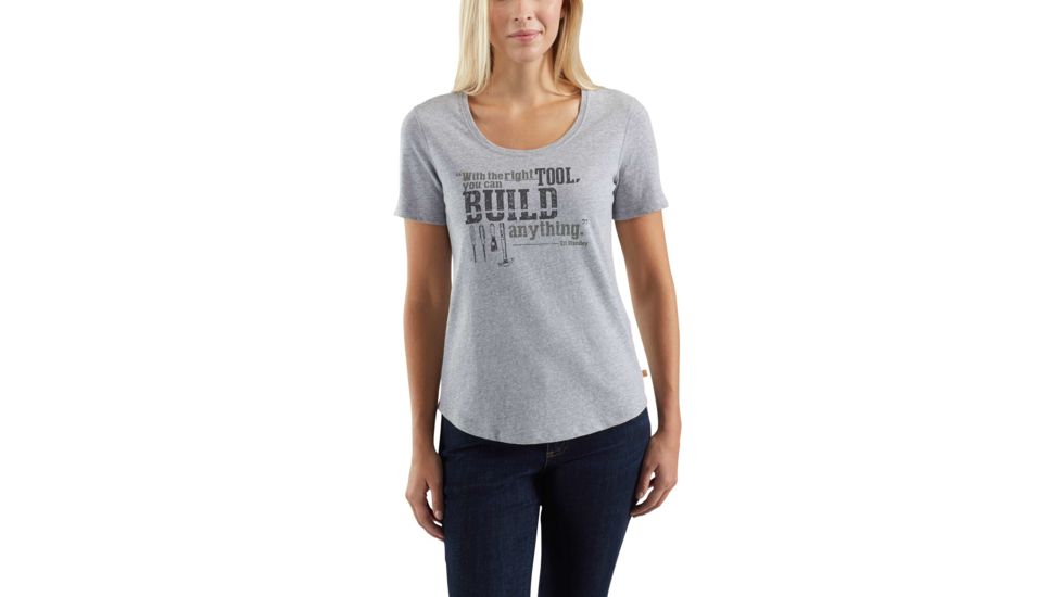 Carhartt Lockhart Graphic Bld Anythng Short Sleeve Scp T-shirt - Womens, Heather Gray, L-REG 103057-034-REG-L