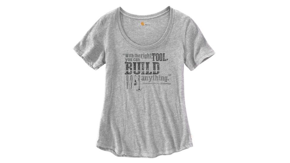 Carhartt Lockhart Graphic Bld Anythng Short Sleeve Scp T-shirt - Womens, Heather Gray, L-REG 103057-034-REG-L