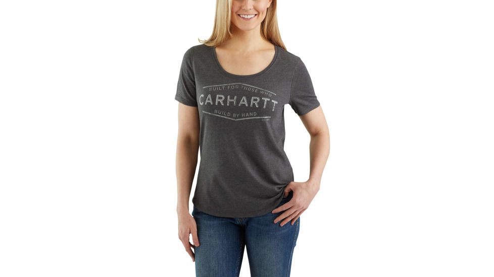 Carhartt Lockhart Graphic Blt by Hnd Short Sleeve Scp T - Womens, Carbon Heather, M-REG 103077-026-REG-M