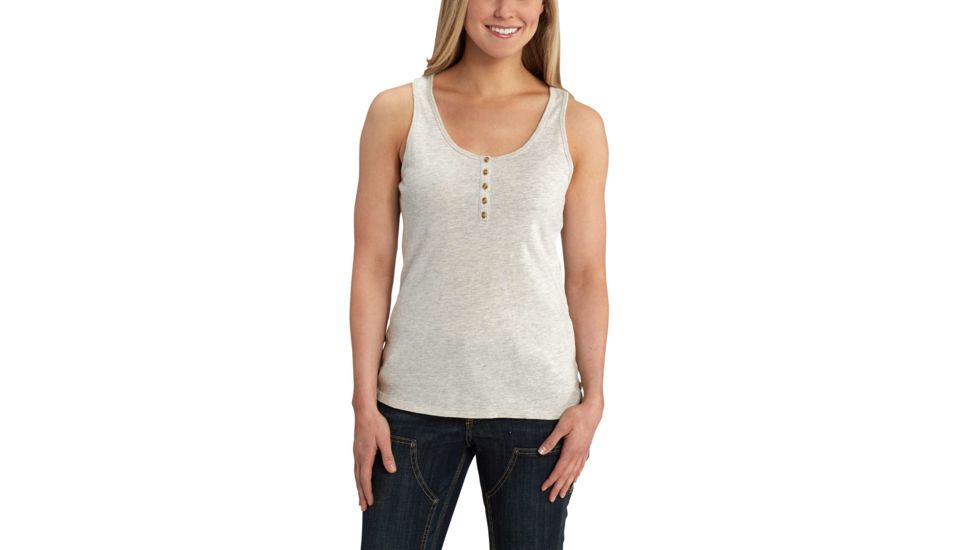 Carhartt Lockhart Henley Tank for Womens, Oatmeal Heather, Extra Small/Regular 102453-278-REG-XS