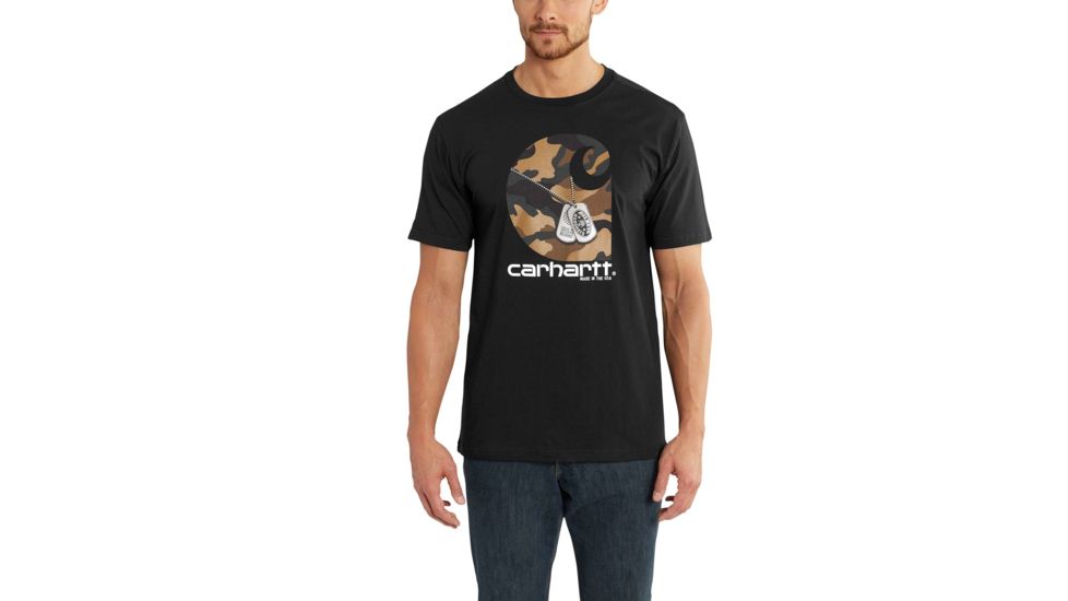 Carhartt Lubbock Graphic H2H Dog Tags Short Sleeve T-Shirt for Mens, Black, Medium/Regular 102859-001-REG-M