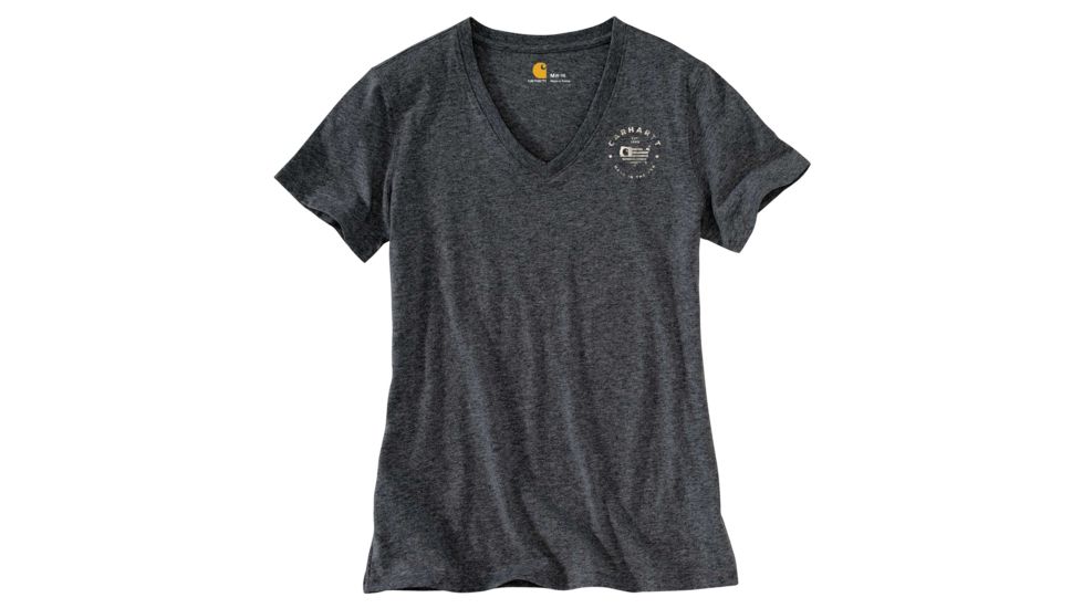 Carhartt Lubbock Graphic USA Logo Short Sleeve V-neck T-shirt - Womens, Carbon Heather, XXL-REG 103058-026-REG-XXL