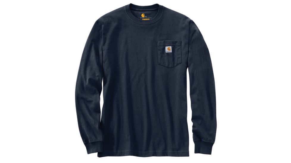 Carhartt M Workwear Mountain Ptch Grpc Long Sleeve Pkt TS - Mens, Navy, Small, 104029-412REGSA