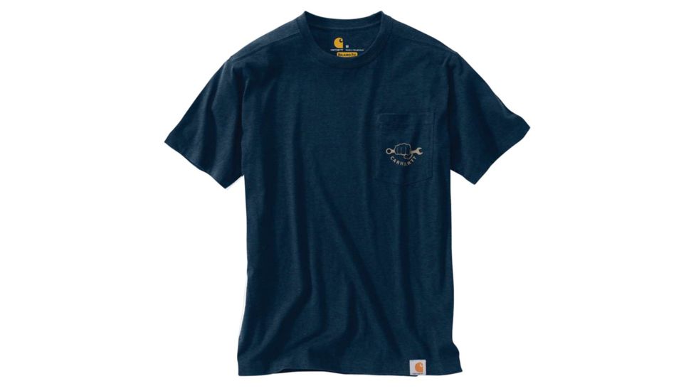 Carhartt Maddock Carhartt Strong Graphic Pocket Short Sleeve Tee - Mens, Indigo Heather, 2XL-Regular, 103565-411-2XL-REG