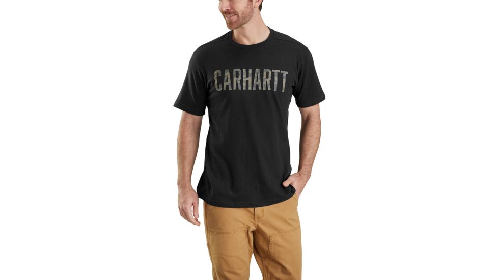 Carhartt Maddock Graphic Camo Block Logo Short Sleeve T-shirt - Mens, Black, 2XL-REG 103187-001-REG-2XL