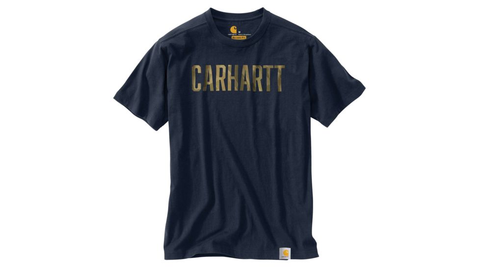 Carhartt Maddock Graphic Camo Block Logo Short Sleeve T-shirt - Mens, Navy, XL-REG 103187-412-REG-XL