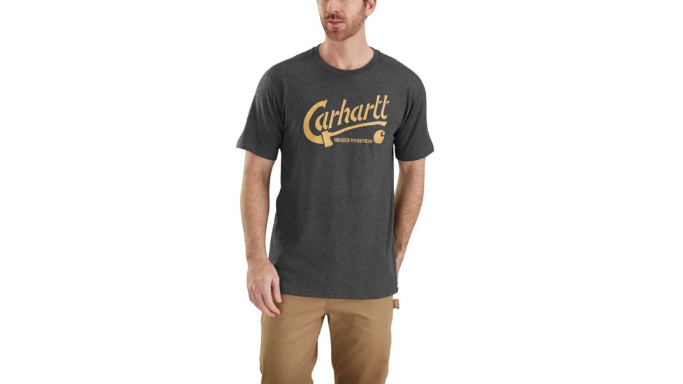 Carhartt Maddock Graphic Carhartt Ax Short Sleeve T-shirt - Mens, Carbon Heather, XL-REG 103183-026-REG-XL