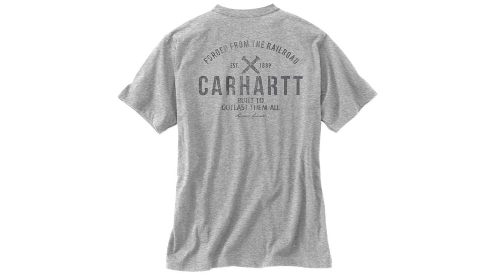 Carhartt Maddock Outlast Graphic Pocket Short Sleeve T-Shirt Regular - Mens, Heather Gray, 2XL-Regular, 103562-034-2XL-REG