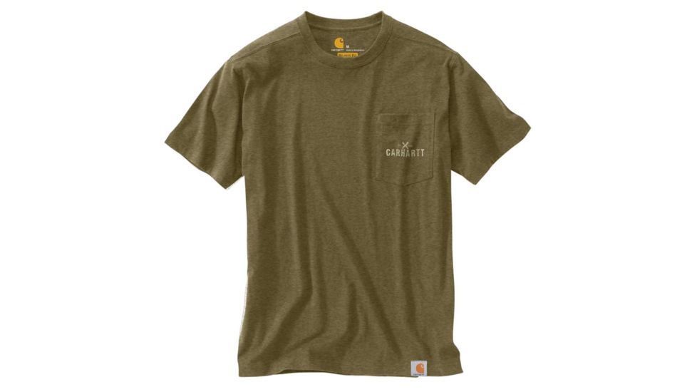 Carhartt Maddock Outlast Graphic Pocket Short Sleeve T-Shirt Regular - Mens, Military Olive Heather, Large-Regular, 103562-397-L-REG