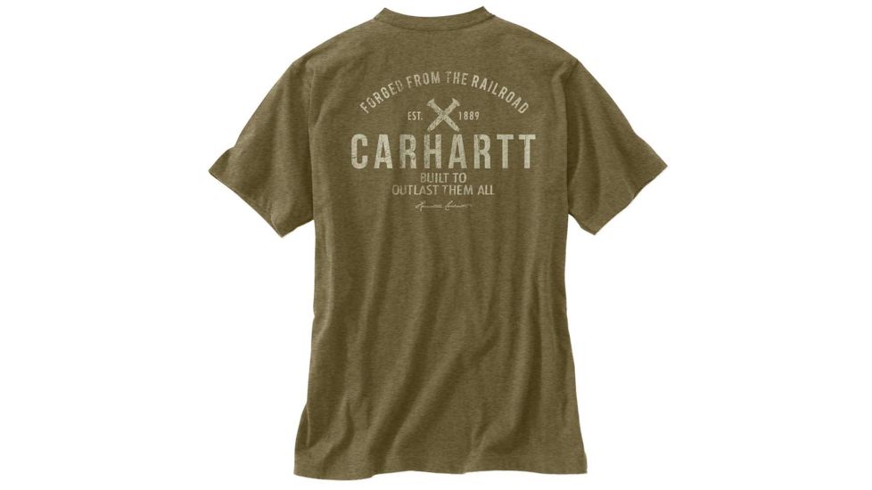 Carhartt Maddock Outlast Graphic Pocket Short Sleeve T-Shirt Regular - Mens, Military Olive Heather, Large-Regular, 103562-397-L-REG
