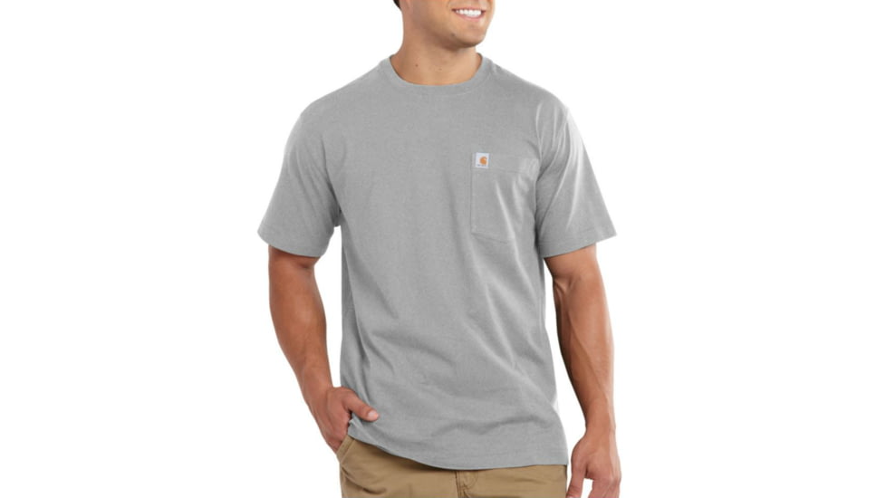 Carhartt Maddock Pocket Short-Sleeve Shirt - Mens-Heather Grey-Large
