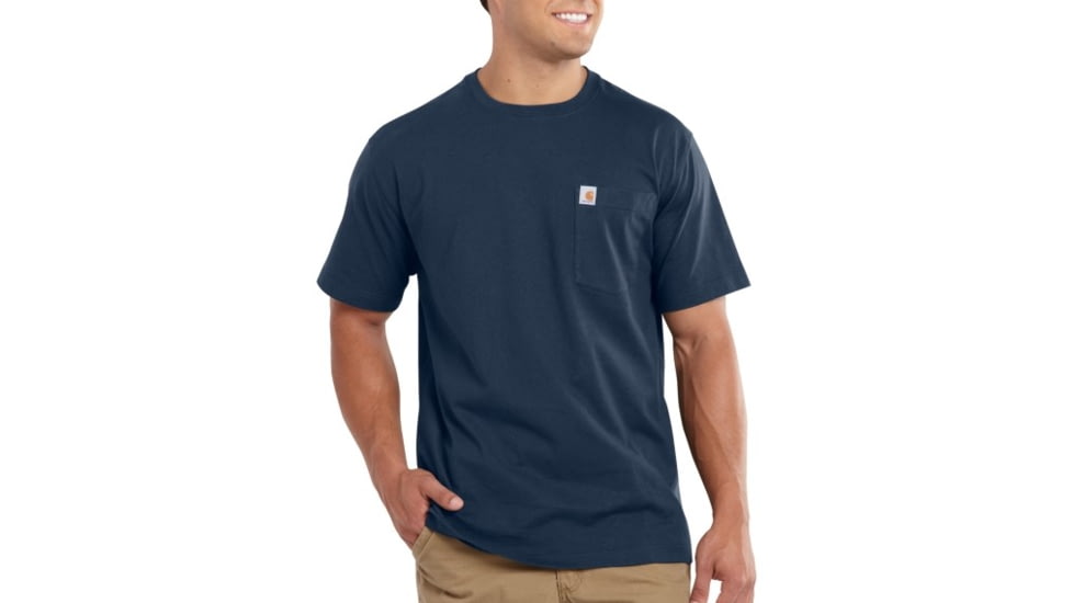Carhartt Maddock Pocket Short-Sleeve Shirt - Mens-Navy-X-Large
