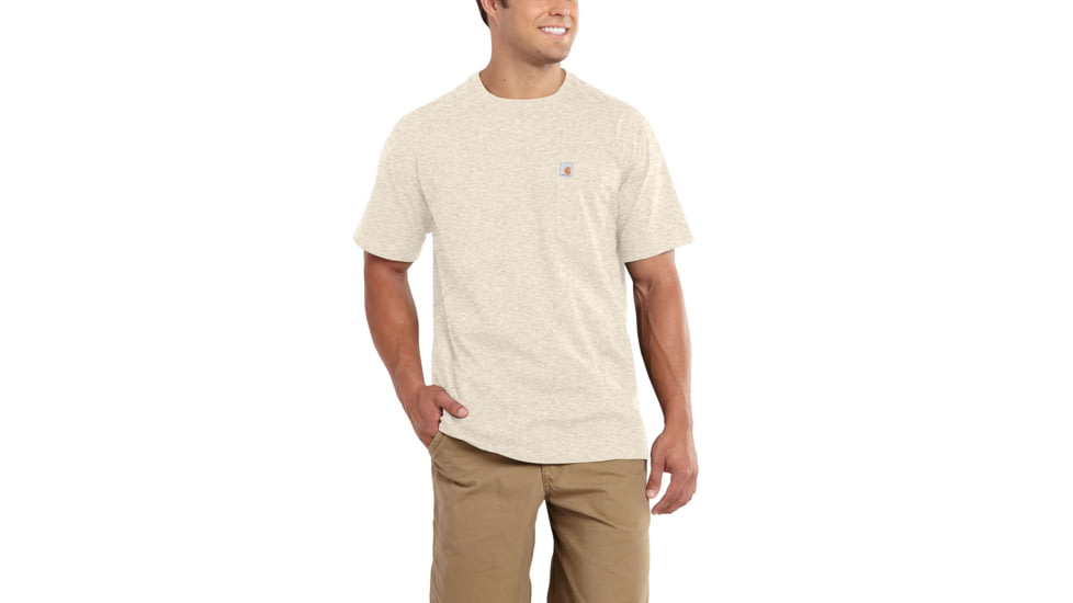 Carhartt Maddock Pocket Short Sleeve T-Shirt for Mens, Oatmeal Heather, Medium/Regular 101125-278-REG-M