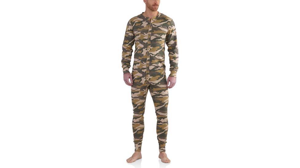 Carhartt Midweight Cotton Union Suit for Mens, Rugged Khaki Camo, Medium/Regular K226-294-REG-MED