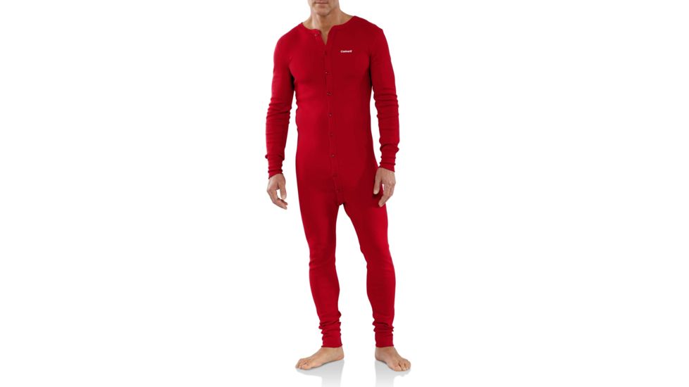 Carhartt Midweight Cotton Union Suit for Mens, Red, Small/Regular K226-RED-REG-SML
