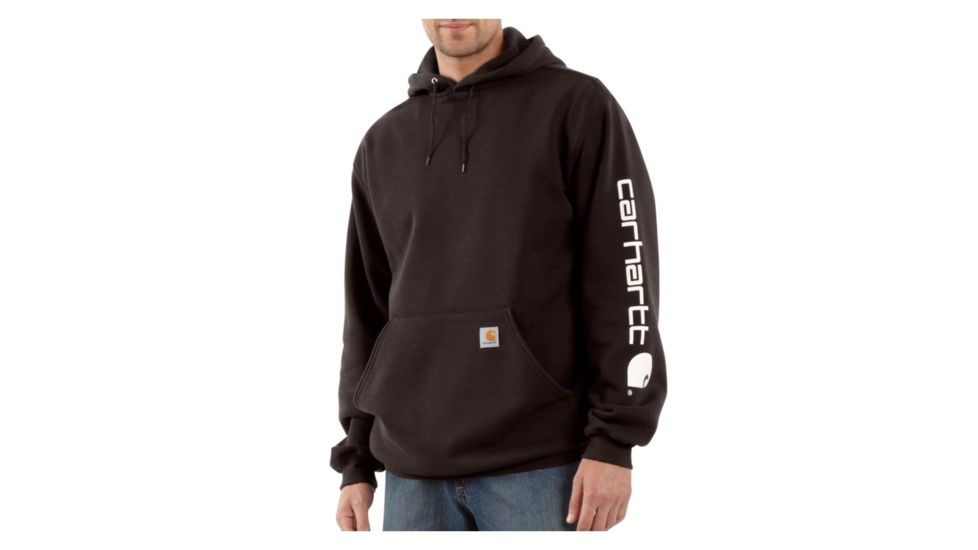 Carhartt Midweight Hooded Logo Sweatshirt - Mens-Dark Brown-Large