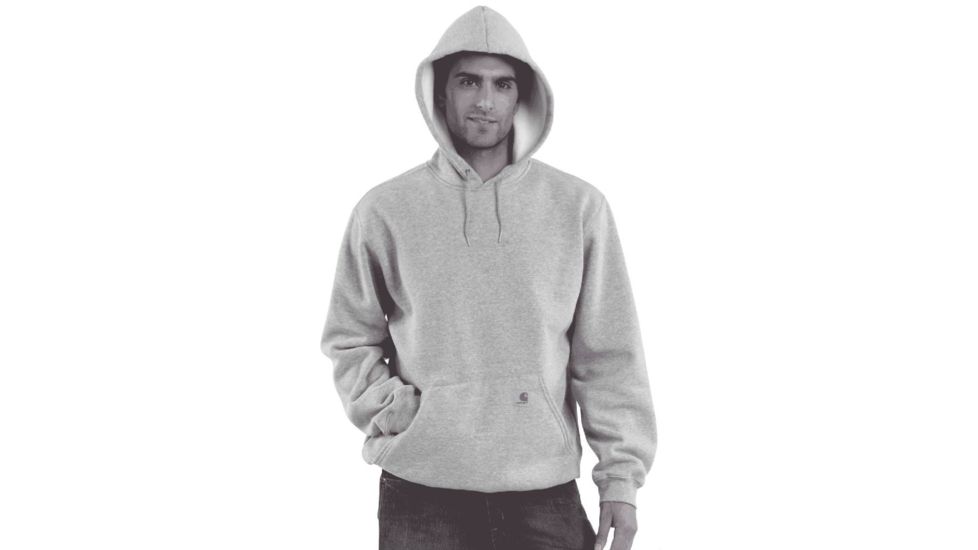 Midweight Hooded Pullover Sweatshirt - Mens-Heather Grey-Large-Regular
