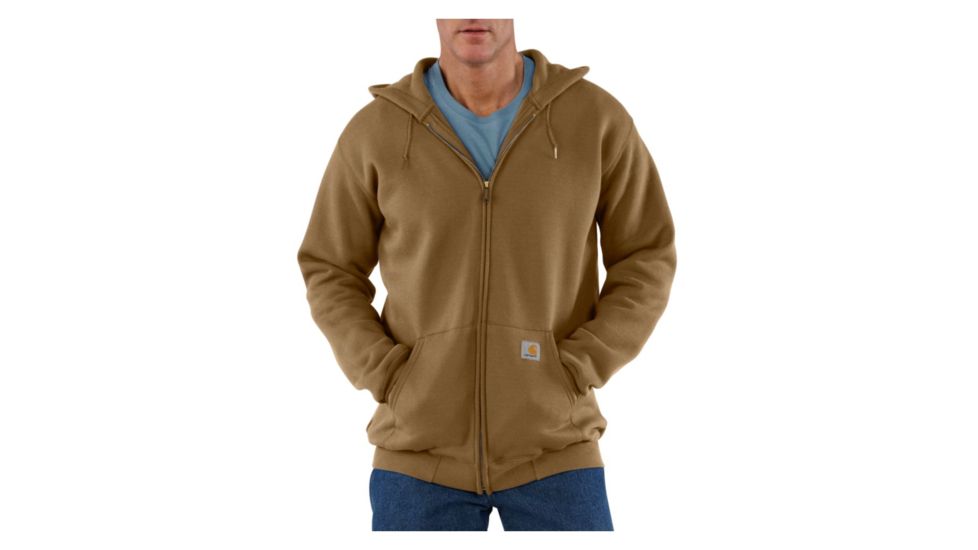 Carhartt Midweight Hooded Zip-Front Sweatshirt - Men's-Brown Boot-Medium-Regular