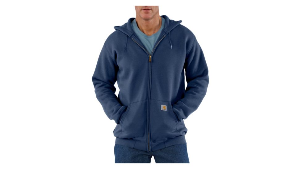 Midweight Hooded Zip-Front Sweatshirt - Mens-New Navy-Large-Regular