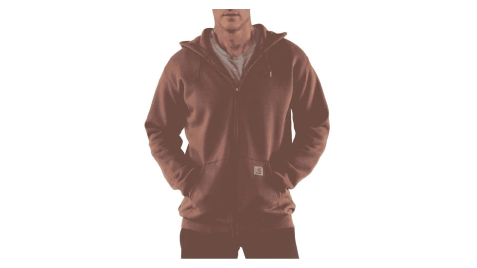 Midweight Hooded Zip-Front Sweatshirt - Mens-Charcoal Heather-X-Large-Tall