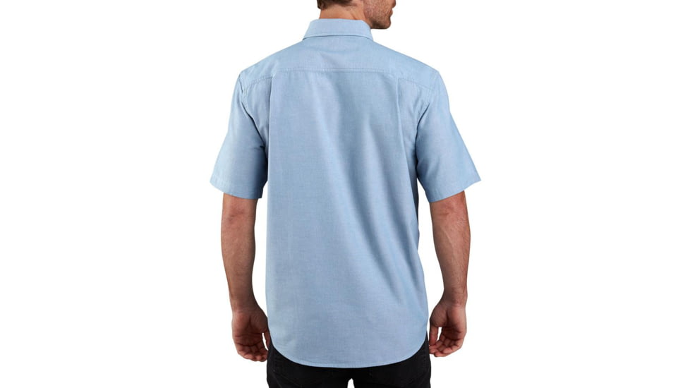 Carhartt Midweight Short-Sleeve Button-Front Shirt - Mens, Blue Chambray, Large, 104369-CBL-REG-L