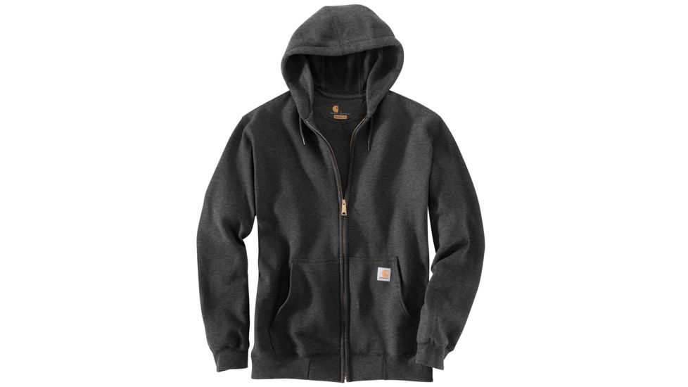 Carhartt Midweight Hooded Zip-Front Sweatshirt - Men's, Carbon Heather, XXL-REG, K122-026-REG-XXL