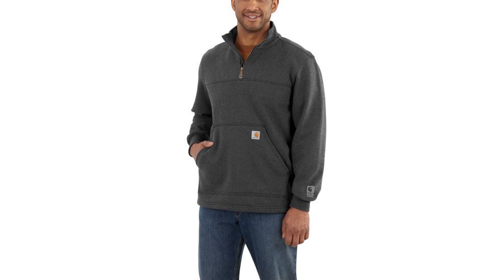 Carhartt RD Paxton HW Quarter Zip Sweatshirt - Mens, Carbon Heather, Small, 102277-026-REG-S