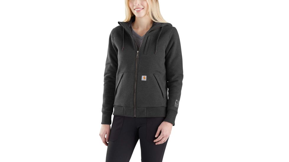 Carhartt RD Rockland Qlt Lnd Fl Zp Hd SwT-Shirt-Womens, Carbon Heather, XLarge, Regular, 103242-026-REG-XL