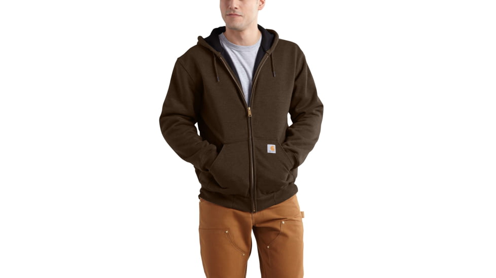 Carhartt RD Rutland Thrml Lnd Hdd Zfnt Swtsh-Mens, Dark Brown, 4XLarge, Tall, 100632-201-TLL-4XL