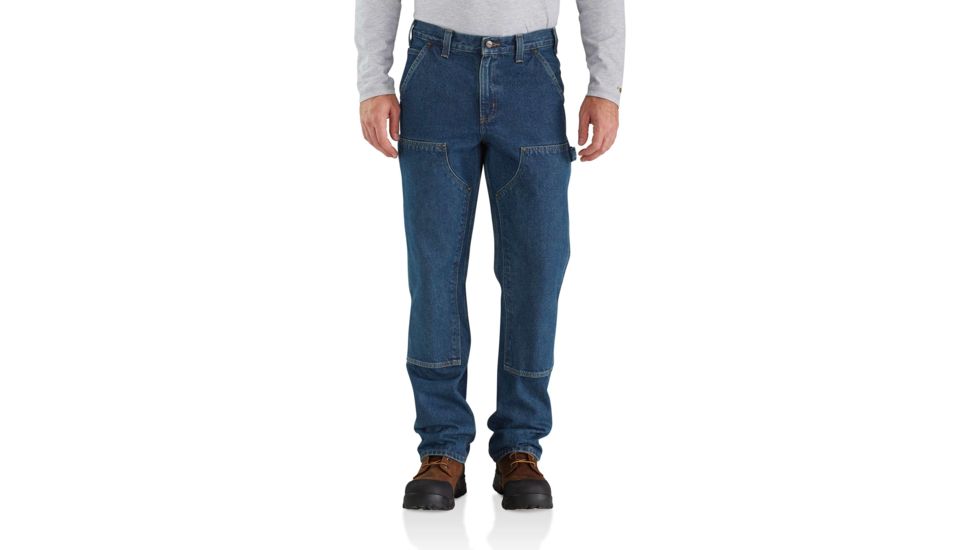 Carhartt Relaxed Fit Double Flame-Resistant Washed Logger for Mens, Dark Vintage Blue, 34/34 101609-415-34-34