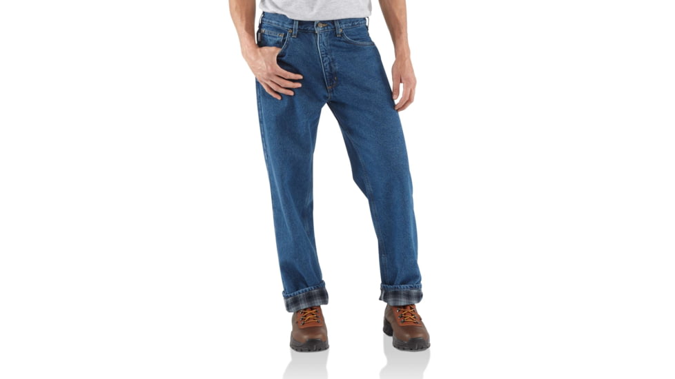 Carhartt Relaxed Fit Straight Leg Flannel Lined-Mens, Darkstone, 42-36, B172-DST-36-42
