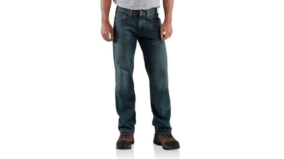 Carhartt Relaxed Straight Leg Five Pocket Jean - Mens, Weathered Blue, 33 Waist, 32 Inseam B320-WTB-32-33