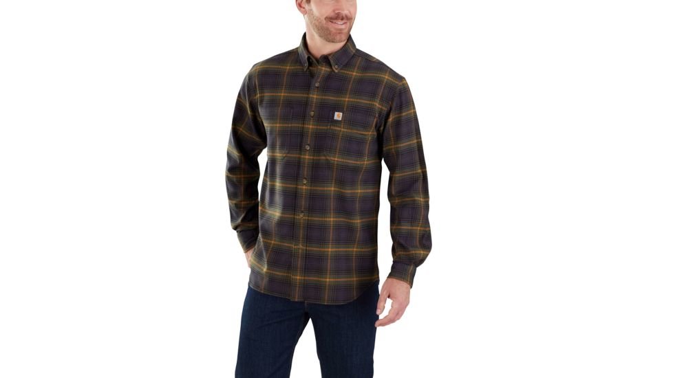 Carhartt Rggd Flx Hmilton Plaid Shirt-Mens, Army Green, Small, Regular, 103314-301-REG-S