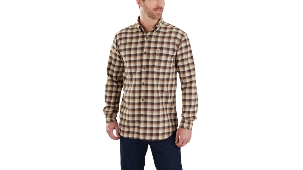 Carhartt Rggd Flx Hmilton Plaid Shirt-Mens, Dark Brown, Small, Regular, 103314-201-REG-S