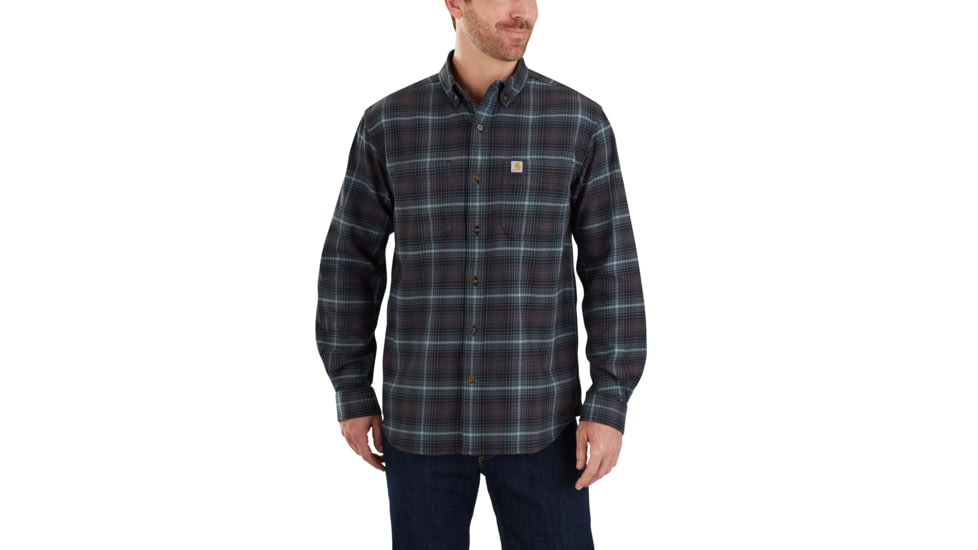 Carhartt Rggd Flx Hmilton Plaid Shirt-Mens, Dark Slate, Small, Regular, 103314-433-REG-S